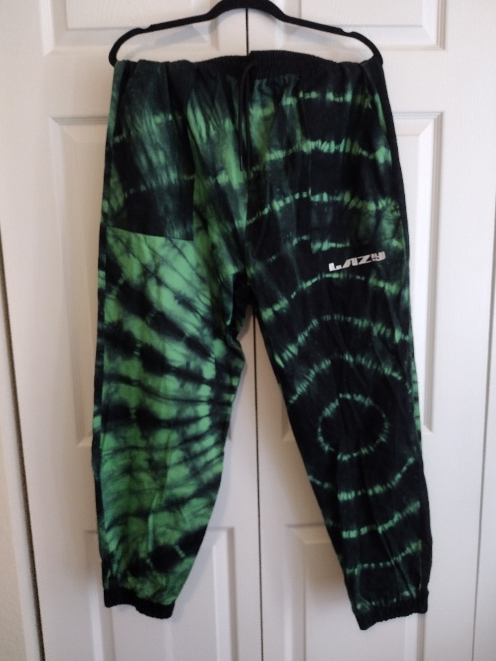 Lazy Oaf Black and Green Tie Dye Jogger Pants